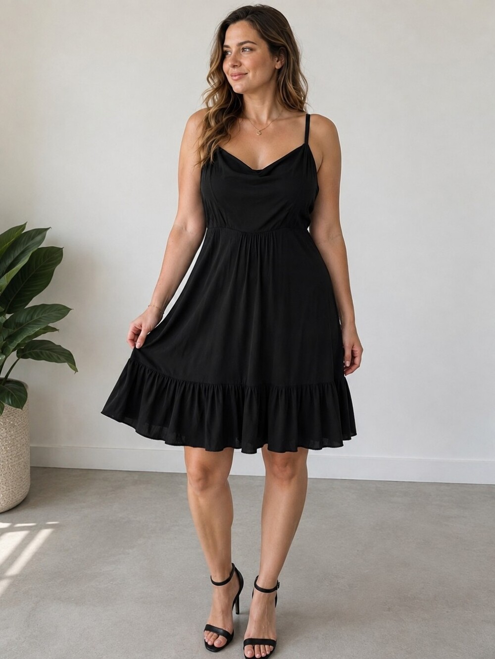 Old Navy Black Spaghetti Strap Ruffle 100% viscose✨
